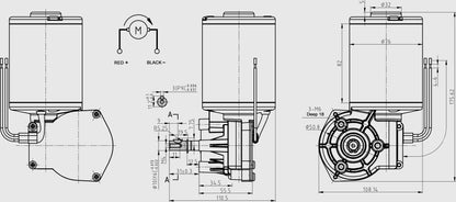 76mm 120W 100W High Torque 12V 24V 36V 48V Low Speed Worm Gear Permanent Magnet Sliding garage Door Gate DC Motor